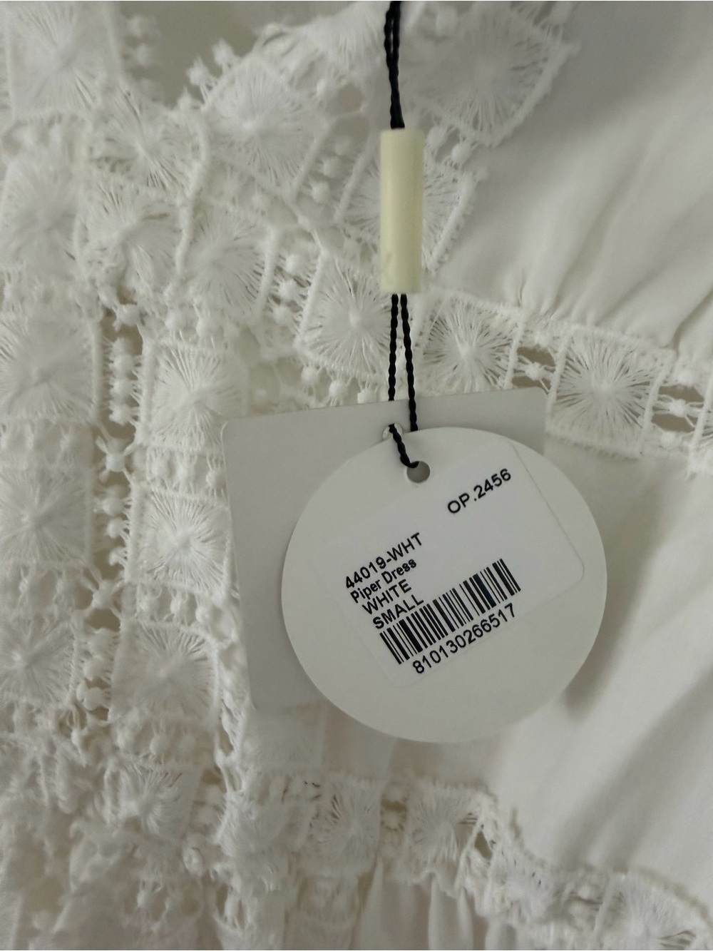 Peixoto NWT White Piper Dress small